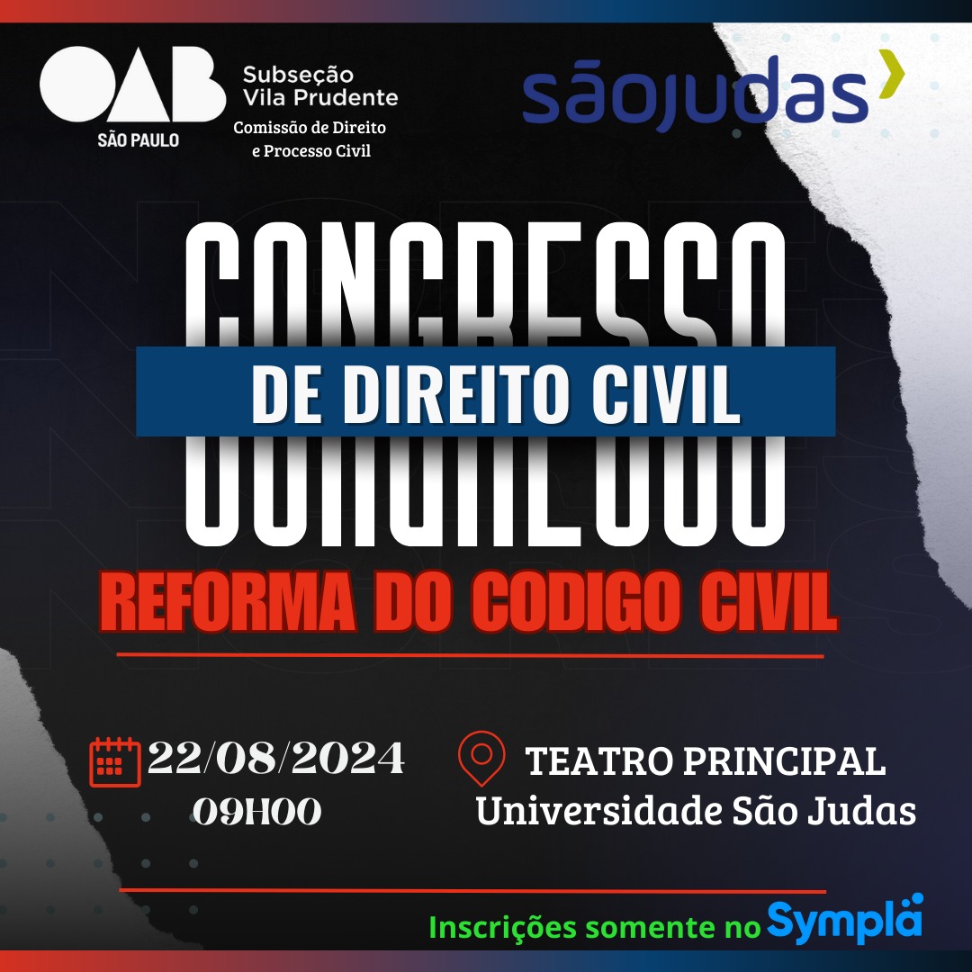 São Judas Mooca sediará Congresso de Direito Civil sobre Reforma do Código da OAB