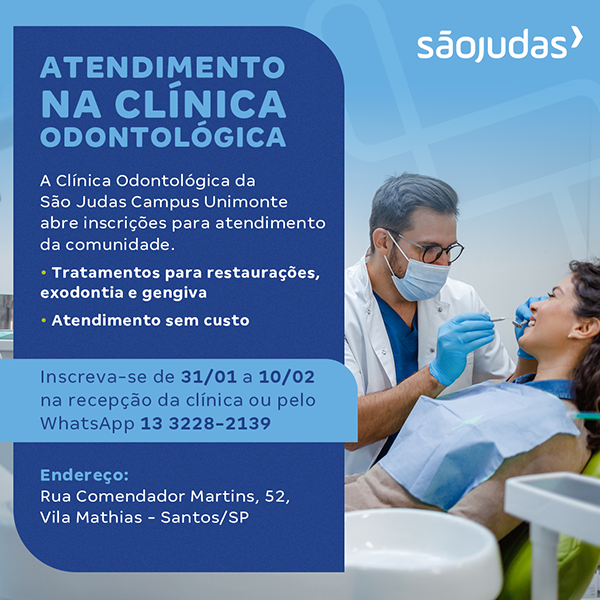 Clínica Odontológica abre inscrições para atendimento gratuito